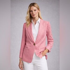 NWT Club Monaco Pink PEAK LAPEL BLAZER AZALEA/ROUGE VIF Size 4